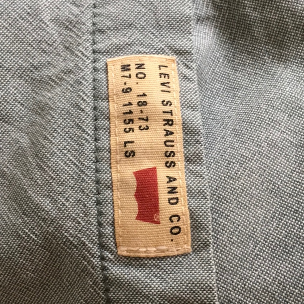Levi’s Button Front Cotton Denim Shirt Blue Gray Sz S - Picture 7 of 8